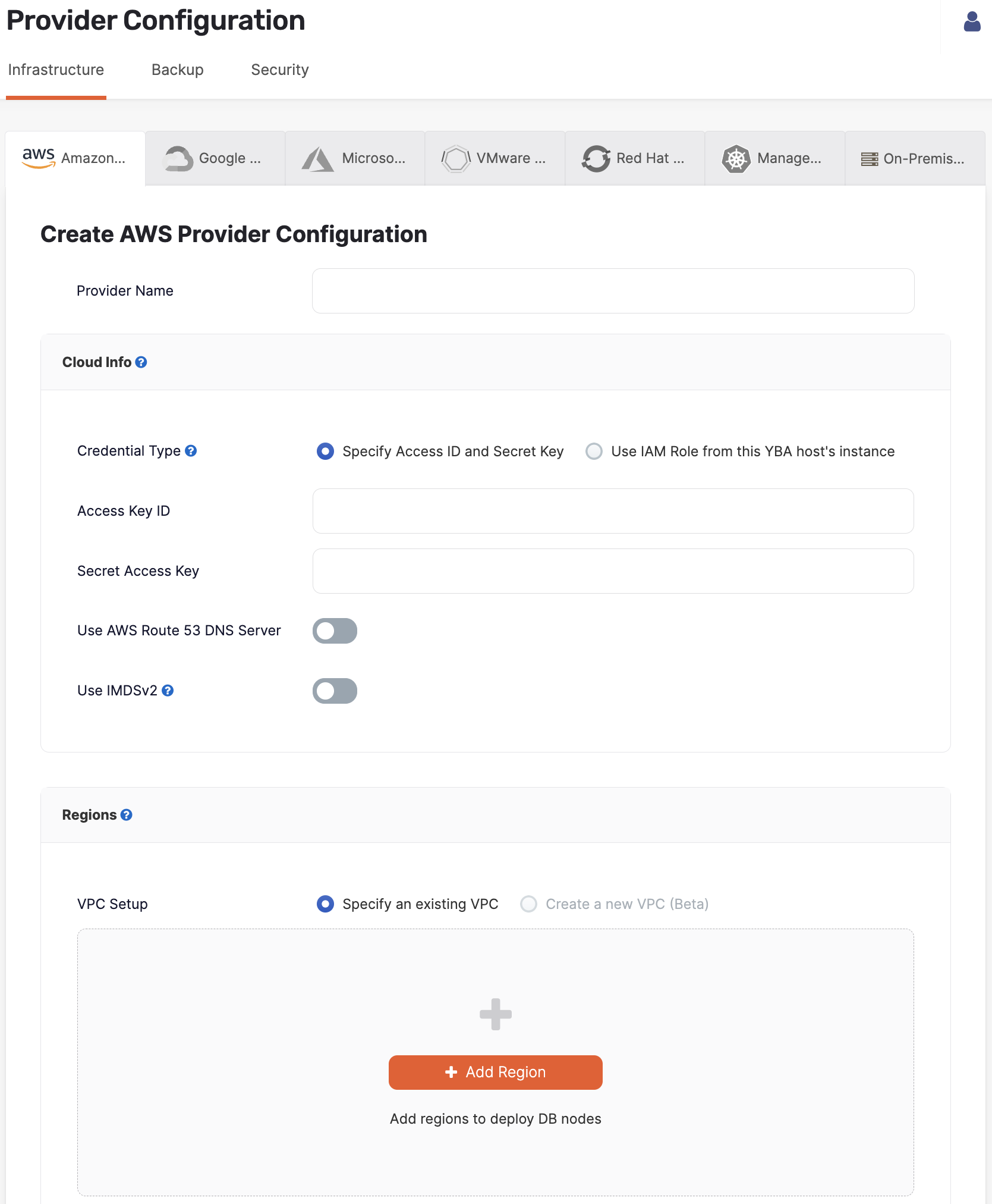 Create AWS provider Create AWS provider