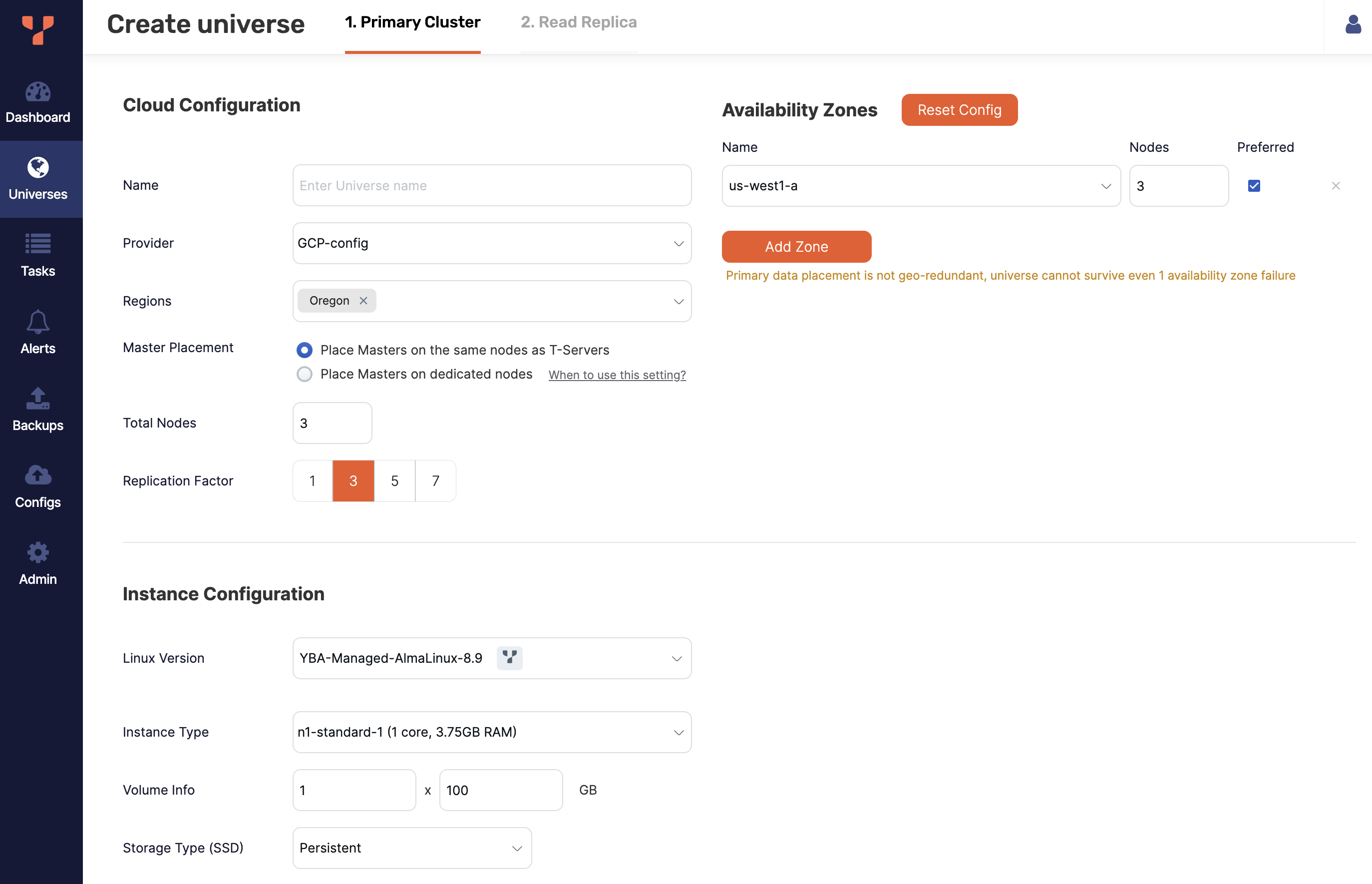 Create Universe on GCP Create Universe on GCP