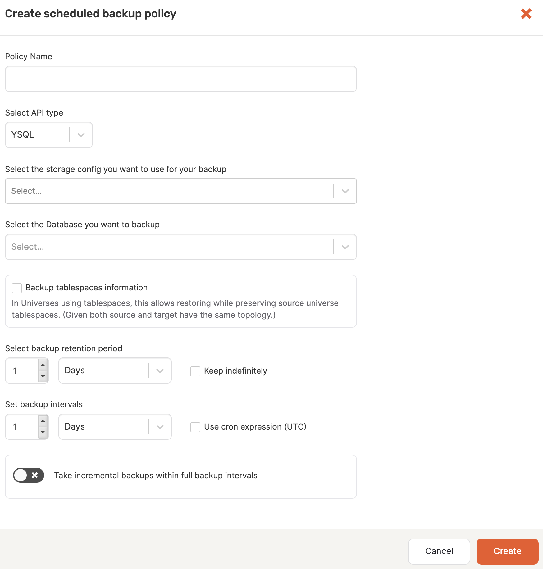 Create Scheduled Backup Create Scheduled Backup